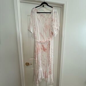 Olivaceous Blush and Cream Maxi Dress